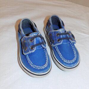 SPERRY Halyard Jr Top-sider Boatshoe Sneakers 5 Toddler Bright Blue Slip-on